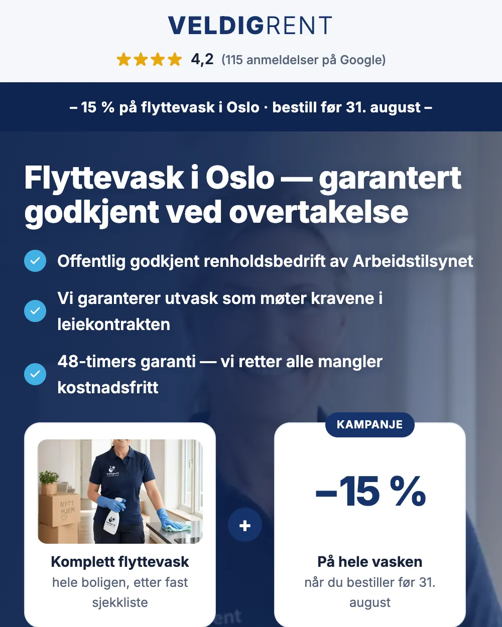 Landingsside Arcads har laget for Veldigrent